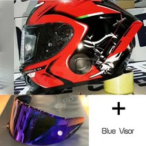 바이크 부품 풀페이스 오토바이 헬멧 X14 화이트 뒤 라이딩 모토크로스 레이싱, 03 A with blue visor_02 L