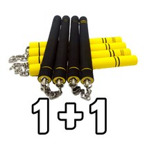 1 1 스폰지쌍절곤 고급형 태권도 쌍절봉 이소룡 어린이 연습용 안전한 스펀지 스폰지 쌍절곤 더코모드, 블랙 옐로우