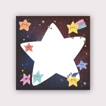 피에스준 예쁜 떡메모지 디자인 모음 메모지, 1개, 떡메 054. 감성 별 캐릭터 디자인
