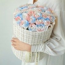 졸업식 꽃다발 화이트데이 프로포즈 비누꽃 예쁜 부모님 선물 입학식 유치원 어버이날, 아쿠아핑크