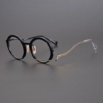 7790 동그란 레이어드 티타늄 수제 가벼운 특이한 안경 안경테 초 경량