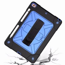 보조배터리 IPad 9th 8th 7th 10 2 10.2 A2197 A2429 A2603 어깨 스트랩 태블릿 TPU 실리콘 PC 스탠드 Fundas, [03] black blue
