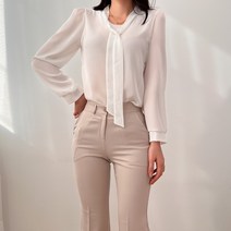 투디 라운드넥 리본 타이 블라우스 국내제작 2color