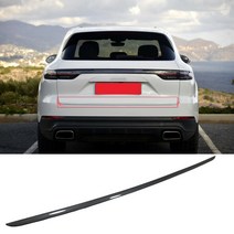 포르쉐 카이엔 카본 파이버 룩 리어 트렁크 테일 게이트 도어 리드 트림, 없음
