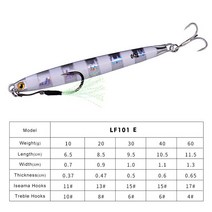 PRO BEROS-메탈 캐스팅 지그 10G 30G 40G 60G 해안 드래그 캐스트 지깅 스푼 낚시 루어 인공 미끼 태클, 05 E_05 60G