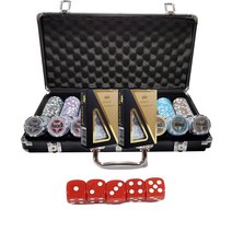 규격 카지노칩 고급 하드케이스 세트 & 스타 카지노칩, 블랙300p (사각칩미포함)