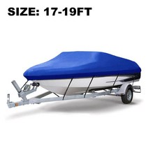 반사 300D 요트 야외 보트 커버 11-19ft 방수 회색 자외선 차단 UV 프로텍터 헤비 듀티 스피드 보트 보트 커버 낚시, 단일