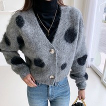하이데일리 리크 도트 울 가디건