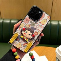 아이폰 15 14 프로 페코짱 스트랩 가죽 케이스