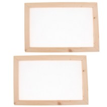 천연 나무 프레임이있는 2pcs 메쉬 스크린 어린이 십대 교육을위한 diy 도구 만들기 종이, 설명한대로