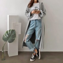 도도해닷컴 여자 롱 후드티 기모 가디건