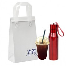 보틀 부직포 냉온 쇼핑백가방 화이트(18cmx30cm) 보냉가방 런치백 보틀가방 텀블러가방, 네이비(b)