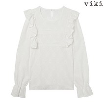 소매 볼륨 러플 펀칭 블라우스 (TEBAC2408)