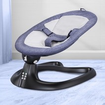 전자동 아기바운서 신생아 바운서 흔들의자 스마트센서 블루투스 리모컨 제어, 데님 세트구성 7