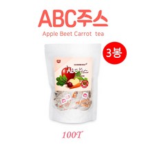 에이비씨주스 ABC주스 차 삼각티백 사과당근비트주스 국내산 건조사과 레드비트뿌리 건당근 몸신 가루 비율 효능 100티백, 3개
