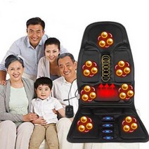 자동차 홈 오피스 전신 마사지 쿠션 열 7 모터 진동 매트리스. 등 목 의자 휴식 좌석 12V, 한개옵션0