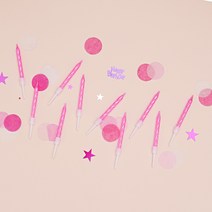 THEJIHYUNSHOP 대용량세트) 미니생일초 핑크펄 생일초 대용량팩 10+2