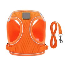 Puppy Harness and Leash Set Escape Proof Dog Cat Vest Harness for Cats Small Medium Dogs Adjustabl, Orange_Small(11.8 -13.3 )