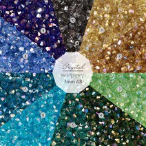 비즈아이 [2-605-B]크리스탈(주판알) 3mm (AB) [1봉(약99개)], 1.라이트토파즈