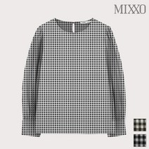 미쏘 미쏘 체크 볼륨소매 블라우스_MIWBL9T11S