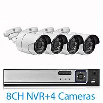 울트라 HD POE NVR 시스템 키트 야외 CCTV 녹화 감시 8MP IP 카메라 홈 비디오 4K, 03 8CH NVR and 4Cameras_03 1t