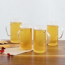 포메리트 내열 유리 일자머그 세트, 4개, M09 투명