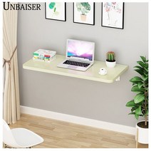 UNBAISER 접이식 작은 휴대용 가정용 다이닝 식탁 다용도 창가 테이블 탁자 6가지 벽 부착 효율, 90*40둥근코너K홀더(색상 비고)