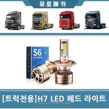 트럭 LED 헤드라이트 H7 전조등 24V 고출력 엑시언트 대우 프리마 트라고 볼보트럭 스카니아 벤츠 만, 1개