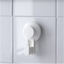 이케아 흡착식 후크 2개 화이트 흰색 가방 옷 수건 욕실 정리 수납 걸이 벽 무타공 문