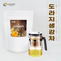 국산 도라지 생강 차 100티 +티포트 티백 목 기관지 건강 기침 가래 목감기 에 좋은 추천, 1개, 1.5g