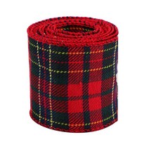 선물상자 리본 포장박스 인쇄 삼베 트리 화환 격자 활 와이어 가장자리, 18.19 - width 63MM