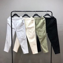 맨스토리 남자 앞포켓 9부 텐션 짱짱 면 밴딩 세미와이드 팬츠