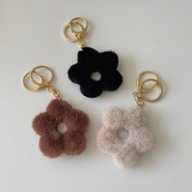 퍼 플라워 가방 열쇠 키링