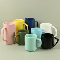 카페 무광 머그잔 모음 파스텔 마카롱 머그컵, 옐로우, 선택2-투톤무광머그컵