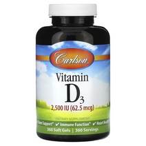 Carlson 비타민D3 62.5mcg(2 500IU) 소프트젤 360정, 1개