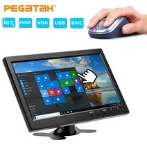 터치스크린모니터 노트북보조모니터 10.1 인치 lcd hd 컴퓨터 모니터 미니 tv 2, 검은색, 나는 플러그