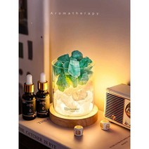 에센셜 아로마 오일 스톤 테라피 디퓨저 무드등, 로즈마리(허브 향) 핑크스톤 (무선 + 오일)