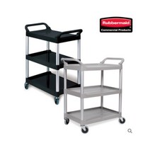 러버메이드 3단 서비스카트 소형(855X960) 고급 카트 식당서빙용운반카 업소용, 1개, 검정 기본형