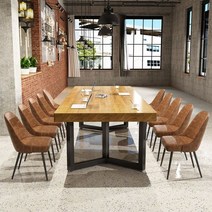 8인용식탁 10인용식탁 테이블 수입 카페 대형 컨벤션 도서관 원목 소형 실 긴 의자 세트, 메인 사진 의자 한 장