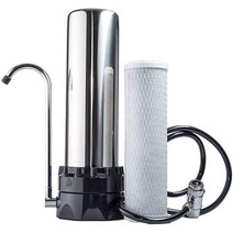 Lake Industries 스테인리스 스틸 조리대 정수기 필터 (10 미크론 탄소 블록)