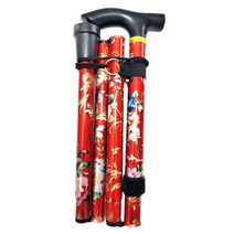 접이식 하이킹 스틱 북유럽 워킹 트레킹 폴, 3) Red