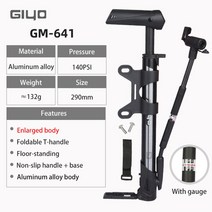 자전거 펌프 giyo 자전거 플로어 스탠딩 앰프 핸드 2 in 1mini 펌프 휴대용 타이어 팽창기 presta schrader avfv 2 in 1 밸브 mtb 도로 자전거, gm-641