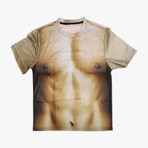 아리썬 남성 캐주얼 근육그림 보디빌더 반팔 티셔츠 XL 맨몸