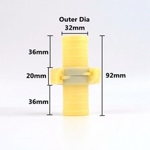 퀵커플러 1PC 외경 25mm 100mm 가든 호스 퀵 도킹 플라스틱 커넥터 플렉시블 조인트 스냅, 2Pcs, O.D 32mm, 02 O.D 32mm_02 2Pcs