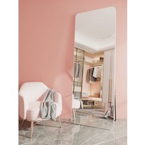 500 와이드 스탠 원형 벽 전신 거울 골드 프레임 실버 심플 LED 전신 거울 신발장 전신 거울 무용 거울, 60x165 은백색 행거 겸용-고화질 방폭