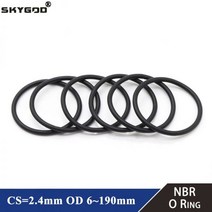 NBR O 링 씰 개스킷 두께 CS 2.5mm OD 6 ~ 190mm 니트릴 부탄올 고무 스페이서 오일 저항 와셔 둥근 모양 10 개, OD 180mm ID 175.2mm, 2.4mm