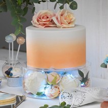 케이크 선반 2단 3단 덮개 아크릴 15CM Round Clear Acrylic Fillable Cake Display Board Edge Smoother S