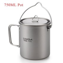 코펠 캠핑 스텐 1100ML / 1600ML 티타늄 냄비 팬 세트 물컵 머그잔 티타늄 컵 걸이 냄비 초경량 캠핑 조리, 05 700ml pot