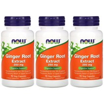 3병 NOW Foods 나우푸드 Ginger Root Extract 250mg 90베그캡슐 진제롤 생강가루