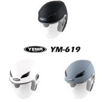 예마헬멧 오토바이헬멧 무광시리즈 반사판장착 YEMA 619모델, 무광그레이, L